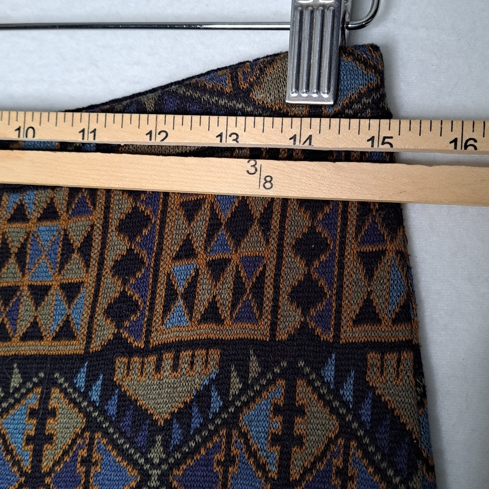 Peruvian Connection Maxi Skirt Womens Small Blue Brown Geometric Pima Cotton - Picture 10 of 11